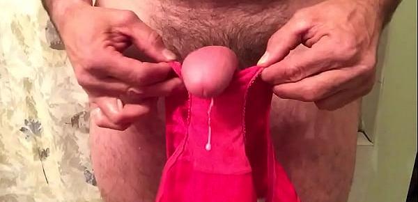  Cumming on pink panties